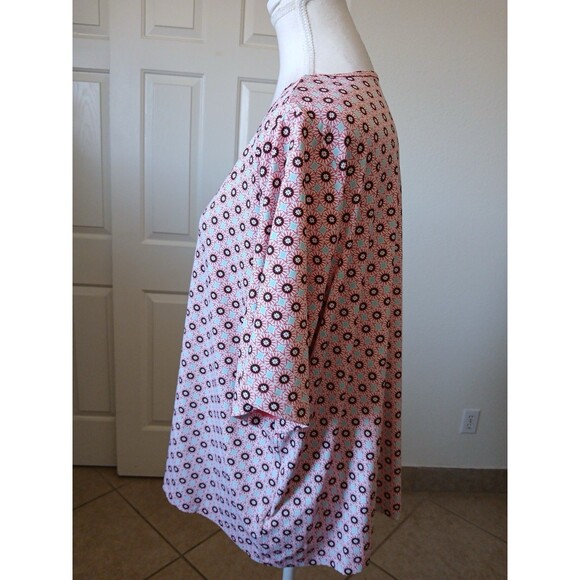 Lands End Womens 2X Crew Neck Short Sleeve T-Shirt Top Multicolor Floral Casual‎ - Picture 4 of 13